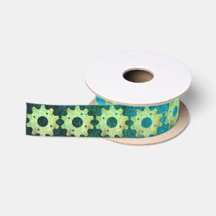 Ruban En Satin Steampunk Verdigris Rousty Cogwheel