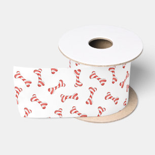 Ruban En Satin Sucre de canne de Noël Chien Bones