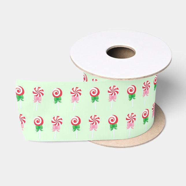 Ruban En Satin Sucre de canne de Noël Frotles Motif (Bobine)
