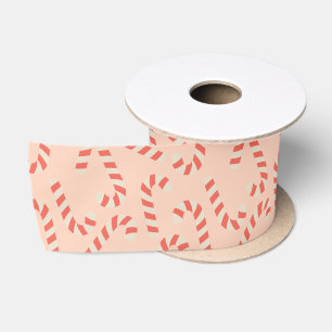 Ruban En Satin Sucres de canne de Noël roses Peachy