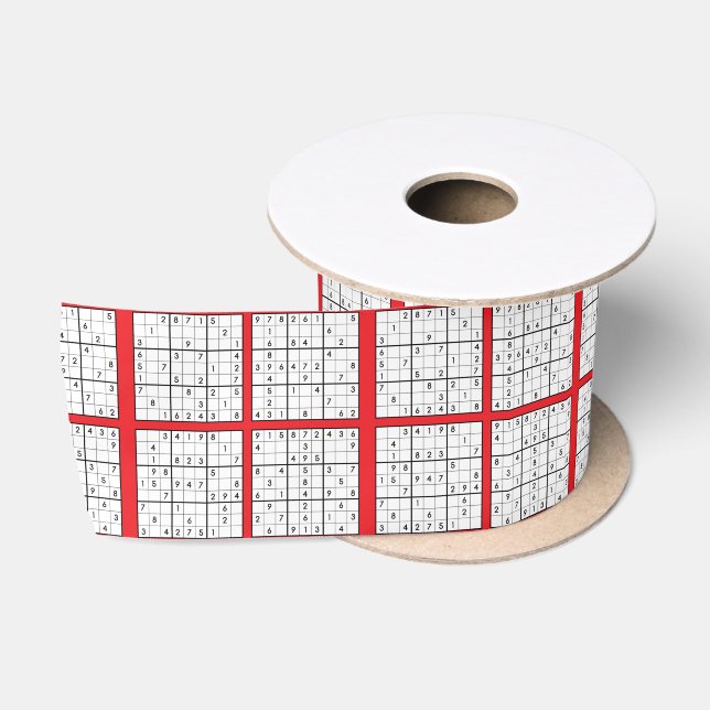 Ruban En Satin Sudoku Puzzle Design Satin Ribbon (Bobine)