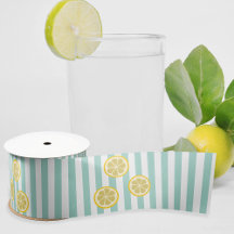 Summery Aqua Stripe & Lemon Slices - peut ajouter 