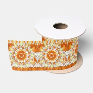 Ruban En Satin Sunshine Happiness - Soleil avec lunettes de solei