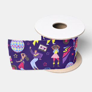 Ruban En Satin Super Roller Disco Purple Party Millennial Retro
