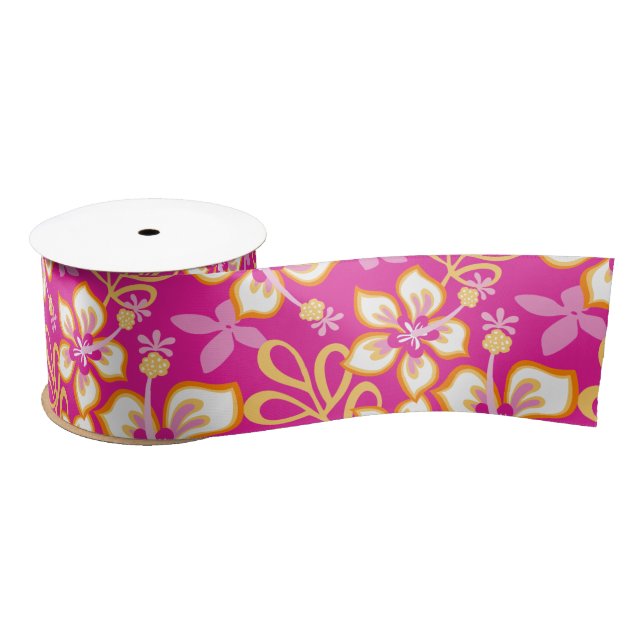 Ruban En Satin Surf JUNGLE (COMBO ROSE) SATIN RIBBON (Bobine)