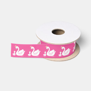 Ruban En Satin Swan 1er anniversaire Baby shower de fête rose