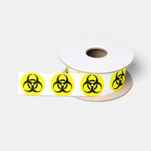 Ruban En Satin Symbole BioHazard Jaune