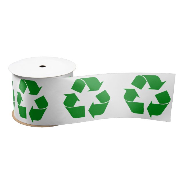 Ruban En Satin Symbole de recyclage - Vert (Bobine)