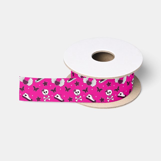 Ruban En Satin Symboles d'Emo (Bobine)