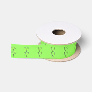 Ruban En Satin Symboles dollar sur le vert