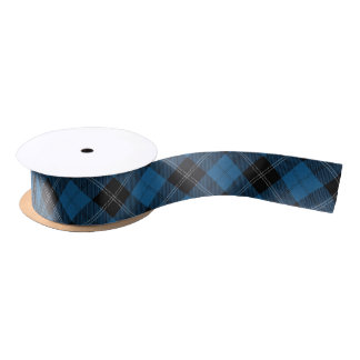 Ruban En Satin Tartan classique de noir bleu de Ramsay Ramsey de
