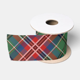 Ruban En Satin Tartan Plaid Rustique Vert Rouge MacCulloch
