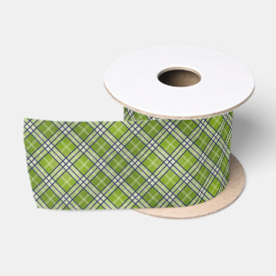 Ruban En Satin Tartan vert