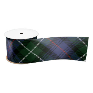 Ruban En Satin Tartan vert rustique