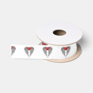 Ruban En Satin Tatouage de coeur d'ange