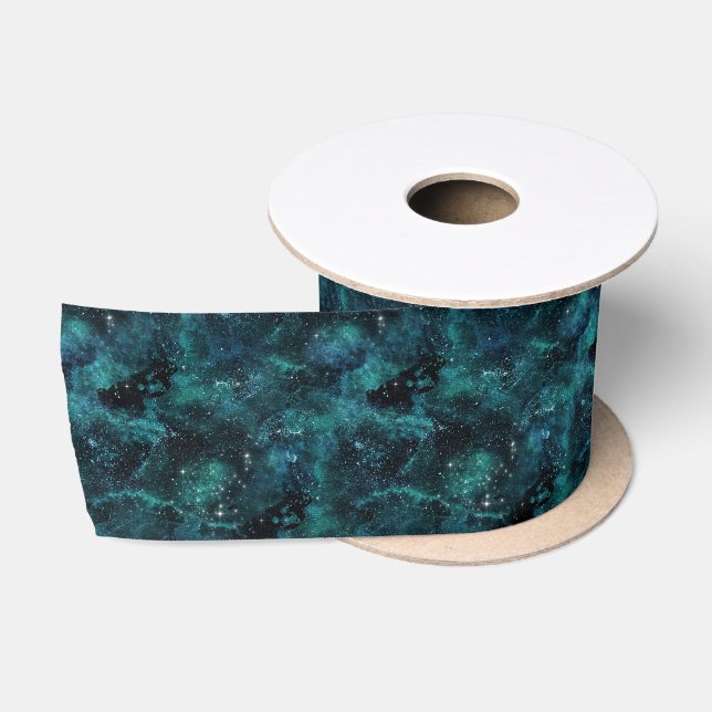 Ruban En Satin Teal galaxy Series Design 4 (Bobine)