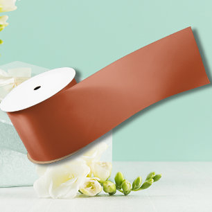 Ruban En Satin Terracotta Orange Solide Couleur Chaleureuse & Con