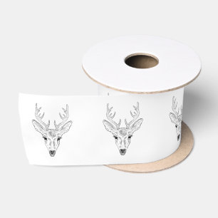 Ruban En Satin Tête de cerf - Illustration simple en ligne