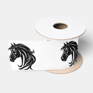 Ruban En Satin Tête de magnifique cheval noir  