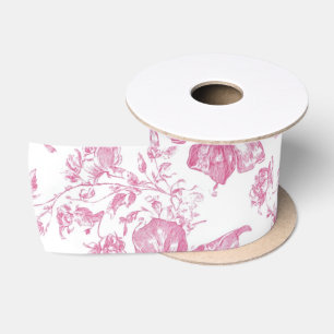 Ruban En Satin Thé de Fleur Sauvage Rose Mariage