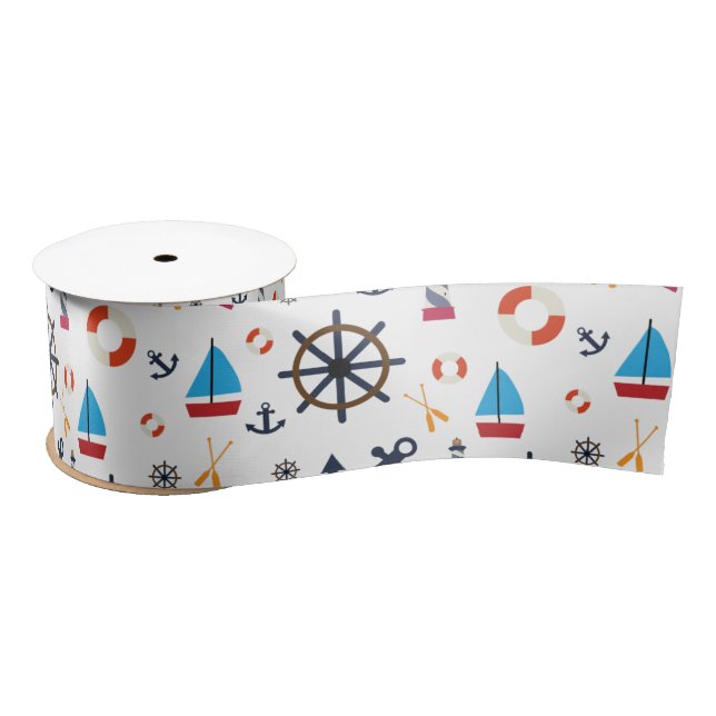 Ruban En Satin Thème nautique Thunder_Cove  (Bobine)