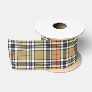 Ruban En Satin Thomson Camel Tartan Plaid Family Mode Motif