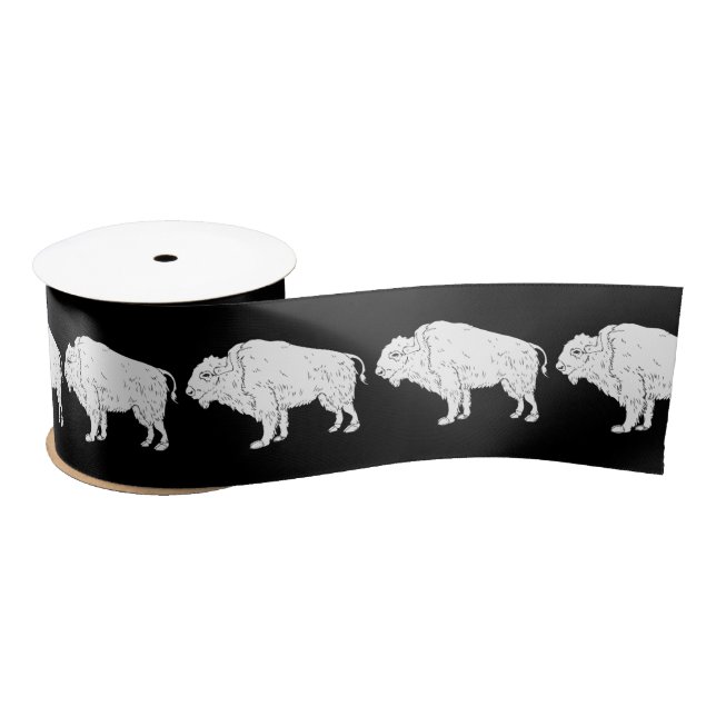 Ruban En Satin Thunder_Cove de Buffalo Blanc (Bobine)