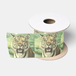 Ruban En Satin tigre métallique