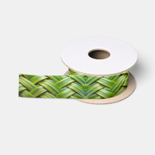 Ruban En Satin Tissu de bambou vert frais