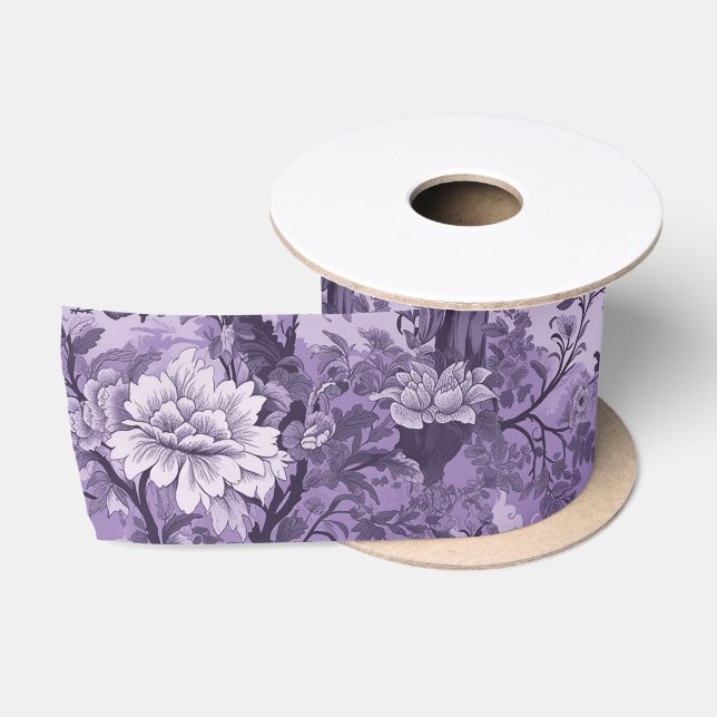Ruban En Satin Toile violet vintage (Bobine)