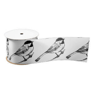 Ruban En Satin Tonnerre de chickadee noir