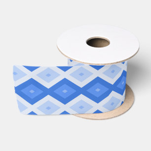 Ruban En Satin Tons de motif de diamant bleu