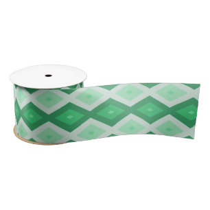 Ruban En Satin Tons de motif diamant vert