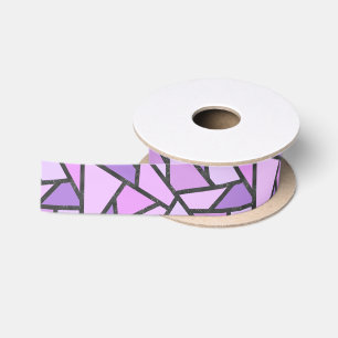 Ruban En Satin Tons du motif en vitrail lilas
