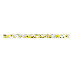 Ruban En Satin Tournesol d'aquarelle 7