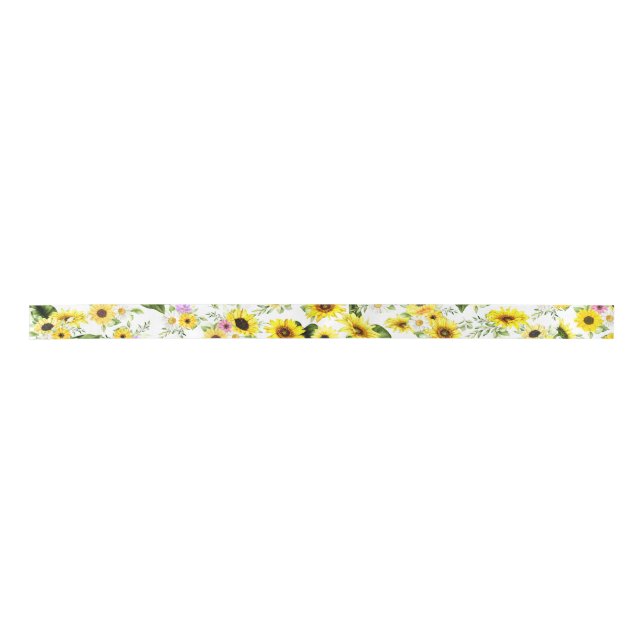 Ruban En Satin Tournesol d'aquarelle 7 (Devant)