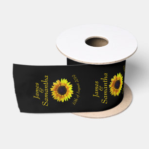 Ruban En Satin Tournesol jaune lumineux gai -