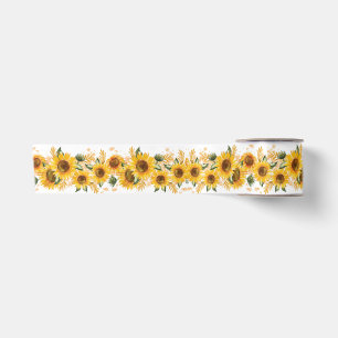 Ruban En Satin Tournesols Jaune Soleil