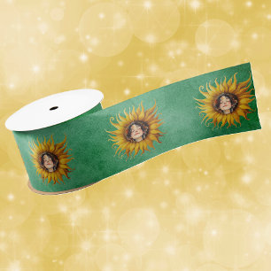 Ruban En Satin Tournures Jaune Clair Fantaisie Tournesols Fille V