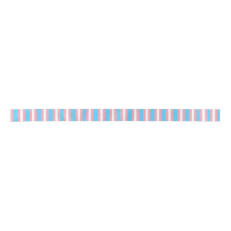 Ruban En Satin trans flag pattern satin ribbon