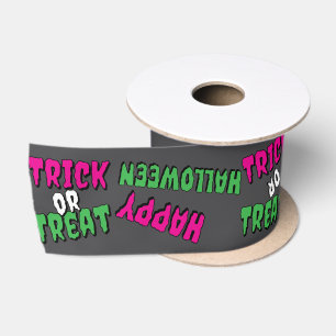 Ruban En Satin "Trick or Treat" et "Happy Halloween"