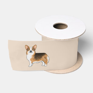Ruban En Satin Tricolore à tête rouge Pembroke Welsh Corgi mignon