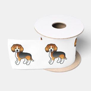 Ruban En Satin Tricolore Beagle mignon chien de dessin