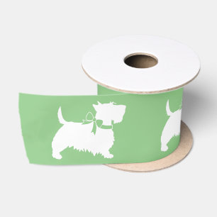 Ruban En Satin Tricot Satiné Chien Scotty Terrier Écossais Chiot 