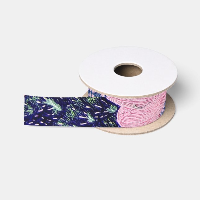 Ruban En Satin Tropical Modernism Floral Ribbon 02 (Bobine)