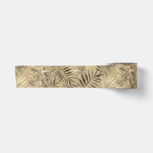 Ruban En Satin Tropical Palm Tree Feuille Motif Gold