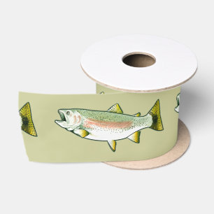 Ruban En Satin Truite arc-en-ciel 3 pouces