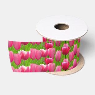 Ruban En Satin Tulipes roses
