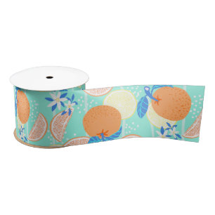 Ruban En Satin Turquoise d'été Orange