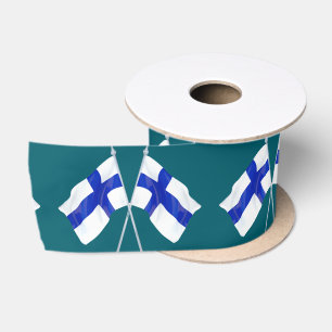 Ruban En Satin Une paire de drapeaux finlandais